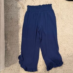 Chic Navy Ruffle Kids Pants